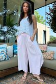 Sandbar Linen Blend Barrel Culotte Pant Rosewater